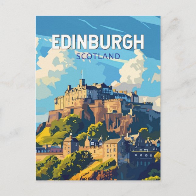 Farbige Postkarte von Edinburgh Schottland (Vorderseite)
