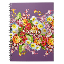 Farbige Primrosen Niedliche Blütenfeder Personalis Notizblock