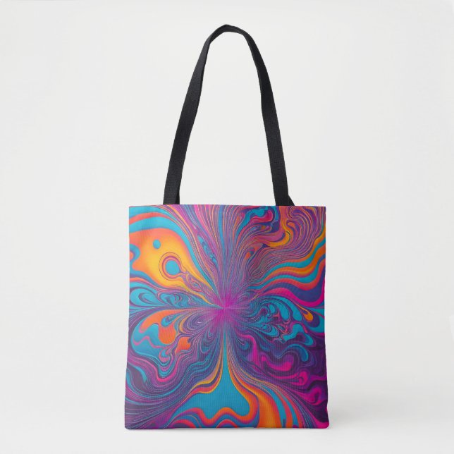 Farbige Psychedelia-Airbrush-Kunst-Tragetasche (Vorderseite)