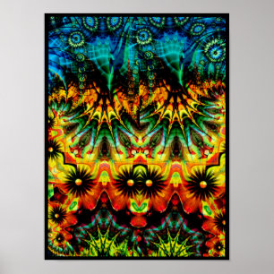 Farbige Psychedelik Symmetrisch Abstrakt Poster