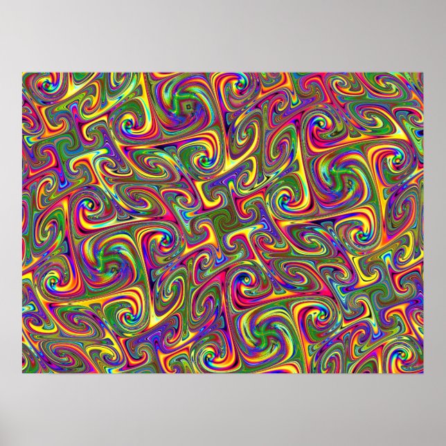 Farbige psychedelische Abstraktion  Poster (Vorne)