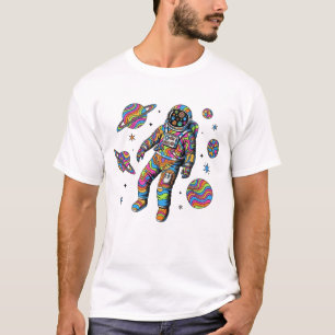 Farbige psychedelische Astronauten-Weltraumkunst T T-Shirt