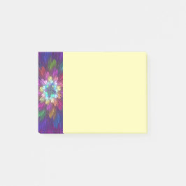 Farbige psychedelische Blumen-Abstract-Fraktal-Kun Post-it Klebezettel