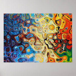FARBIGE PSYCHEDELISCHE FLUID ABSTRAKTE KUNST POSTER