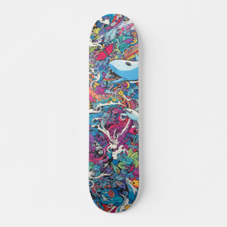 Farbige psychedelische Meereskreaturen Skateboard