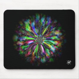 Farbige psychedelische Skizze einer Blume Mousepad