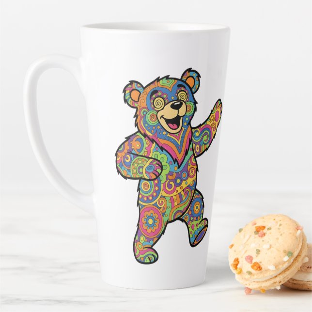 Farbige psychedelische Teddybär-Kunst Milchtasse (Beispiel)