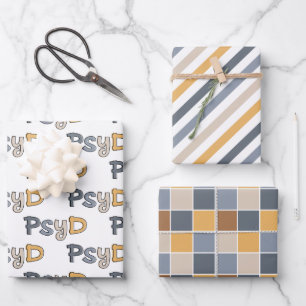 Farbige PsyD Doktor der Psychologie Psychologin Geschenkpapier Set