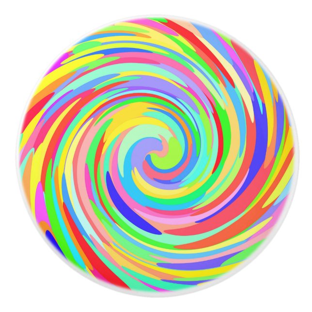 Farbige Punkte drehen den Türknopf Keramikknauf (Vorderseite)