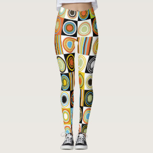 Farbige Punkte, Kreise, Streifen Hintergrund. Leggings