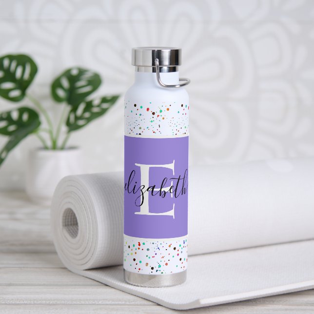 Farbige Punkte personalisiert Trinkflasche (Yoga)