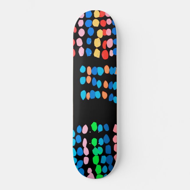 Farbige Punkte Skateboard (Vorderseite)