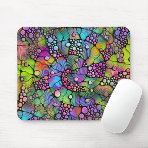 Farbige Punkte Spiralen Handmalerei 1 Mousepad