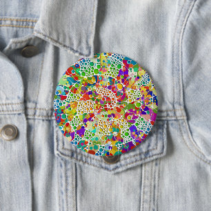 Farbige Punkte Spiralen Handmalerei 2 Button