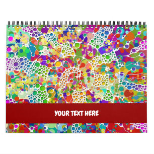 Farbige Punkte Spiralen Handmalerei 2 Kalender