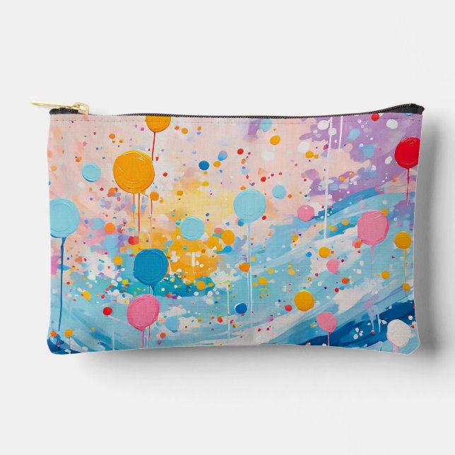 Farbige Punkte Tropfen Spritzer Zubehör Beutel (Vorderseite)