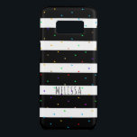 Farbige Punkte über schwarzen und weißen Streifen Case-Mate Samsung Galaxy S8 Hülle<br><div class="desc">Elegantes modernes Schwarz auf weißen Streifen Muster mit farbigen kleinen Punkten nahtlos Muster betont. Benutzerdefiniertes Monogramm ist optional.</div>