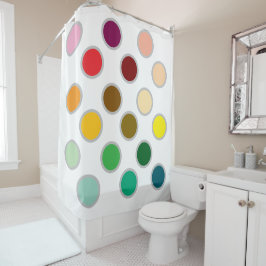 Farbige Punkte und Weiß Duschvorhang