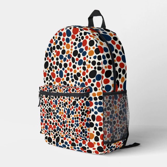 Farbige Punktegestaltung Bedruckter Rucksack (Rückseitige Ecke Rechts)