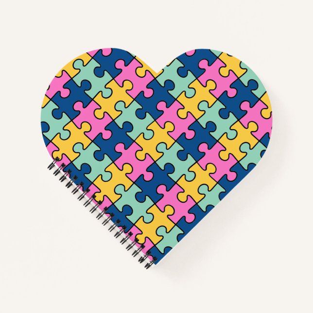 Farbige Puzzleteile Notizbuch (Vorderseite)