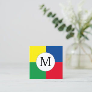 Farbige Quadrate benutzerdefinierte Monogramm Quadratische Visitenkarte