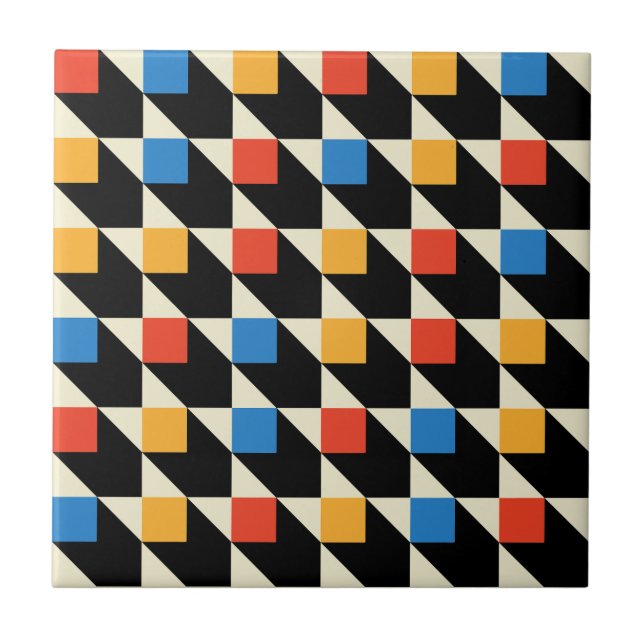 Farbige Quadrate dekorative Tile Fliese (Vorderseite)