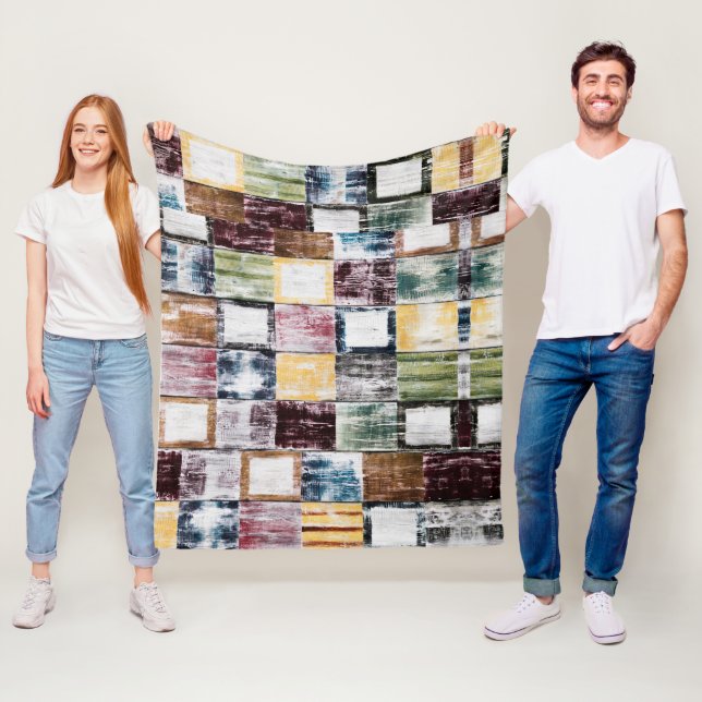 Farbige Quadrate Fleecedecke (Beispiel)