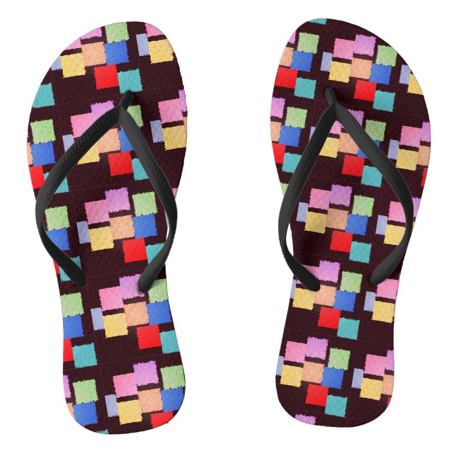 Farbige Quadrate Flip Flops (Fußbett)