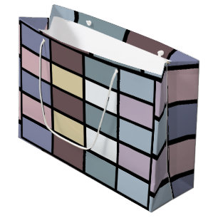 Farbige Quadrate geometrisch Große Geschenktüte