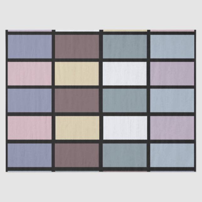 Farbige Quadrate geometrisch Seidenpapier (Vorderseite)