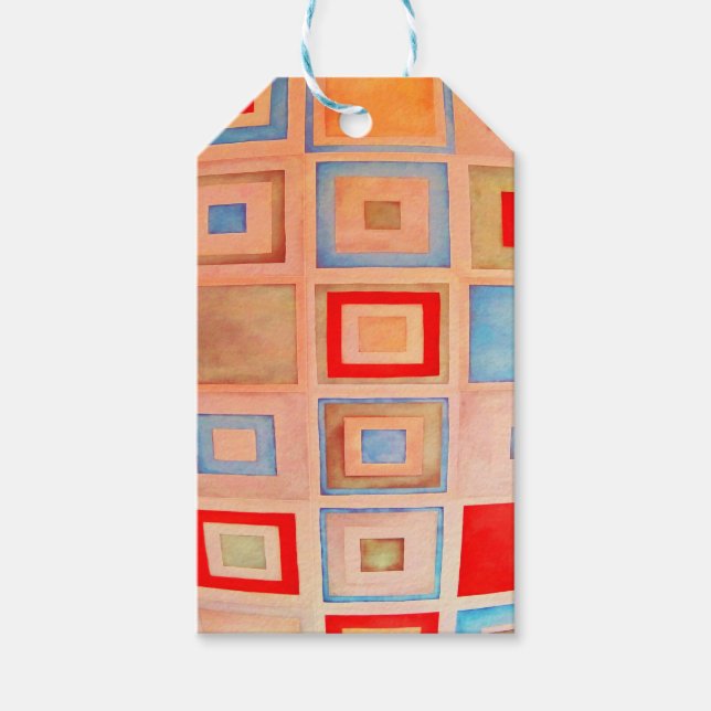 Farbige Quadrate Geschenkanhänger (Vorderseite)