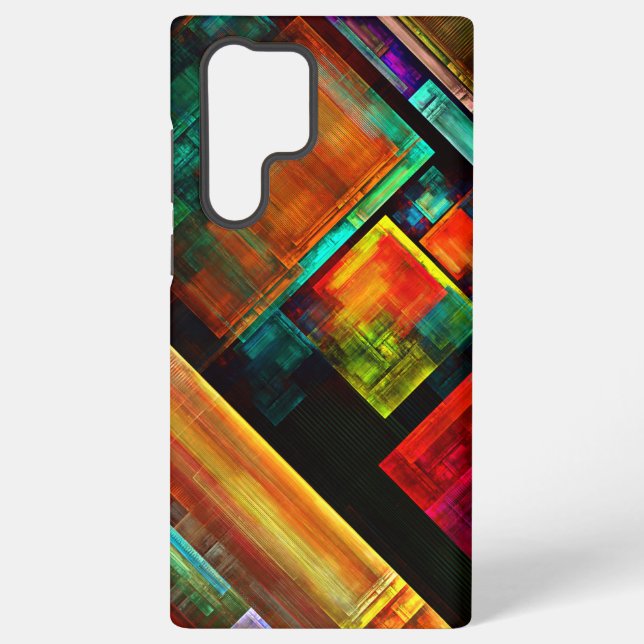 Farbige Quadrate Modernes abstraktes Kunstmuster # Samsung Galaxy Hülle (Rückseite)