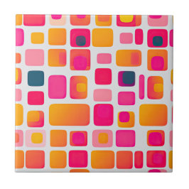 Farbige quadratische Blöcke Abstraktes Muster Retr Fliese