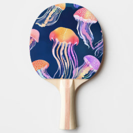 Farbige Quallen | Wasserfarbe Ozeantier Tischtennis Schläger