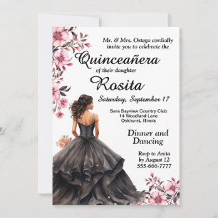 Farbige Quinceanera-Einladung Einladung