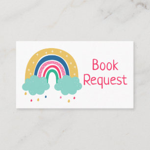 Farbige Rainbow Book Request Card Platzkarte