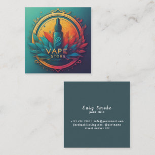 Farbige Rauch-Vape-Shop-Visitenkarte Quadratische Visitenkarte