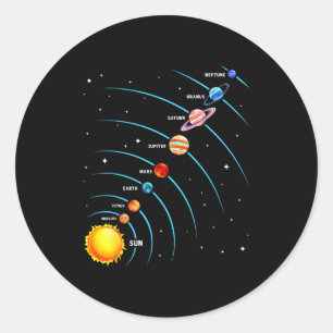 Farbige Raumplaneten des Sonnensystems Bildung Kin Runder Aufkleber