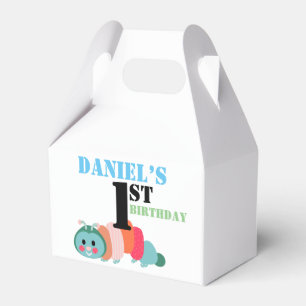 Farbige Raupe Erstgeburtstag Geschenkschachtel