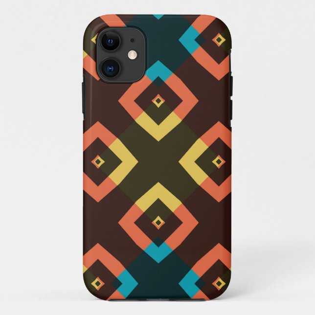 Farbige Raute-Quadrate Case-Mate iPhone Hülle (Rückseite)