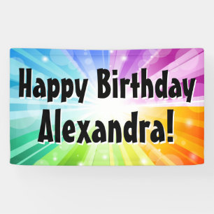 Farbige Rays Custom Birthday Party Banner