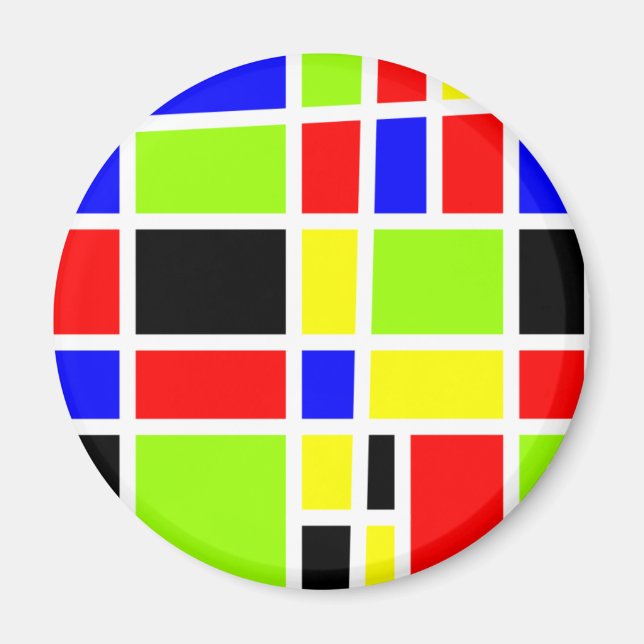 Farbige Rechtecke Magnet (Vorne)