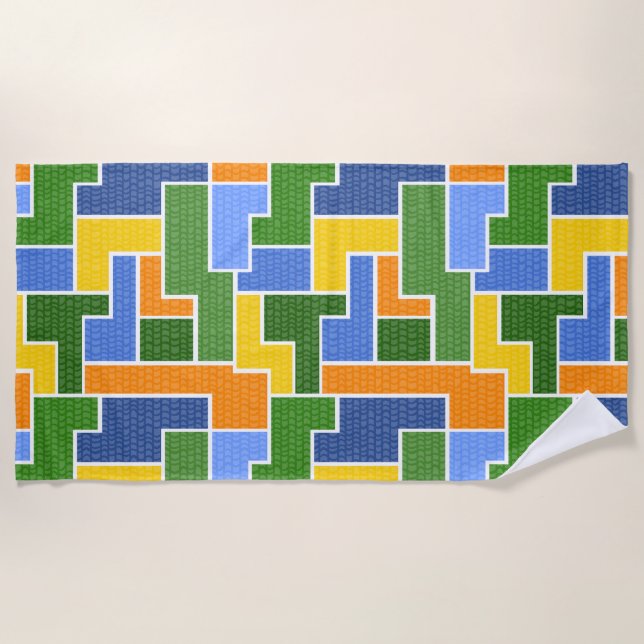 farbige Rechtecke Strandtuch (Vorderseite)