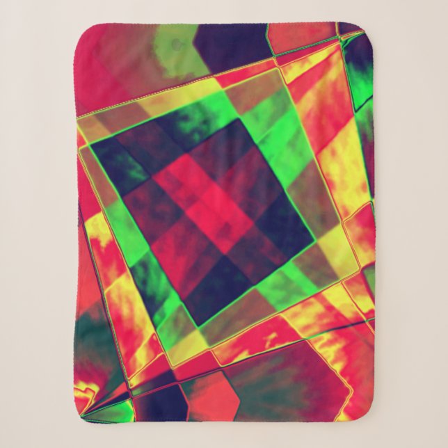 Farbige Rechtecke und Quadrate Sherpadecke (Vorderseite)