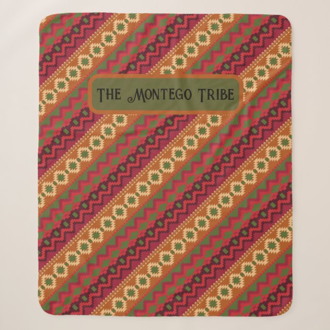 Farbige Red Aztec Design Sherpadecke (Vorderseite)