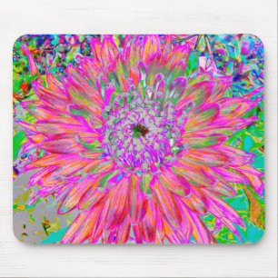 Farbige Regenbogen-Abstrakt Dekorative Dahlie Blum Mousepad