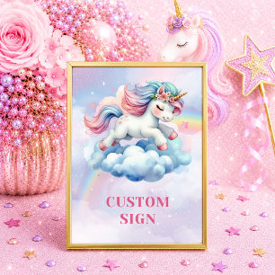 Farbige Regenbogen-Einhorn-Geburtstags-Anpassungss Poster
