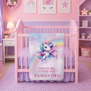 Farbige Regenbogen-Einhorn-Geburtstags-Babydecke Fleecedecke