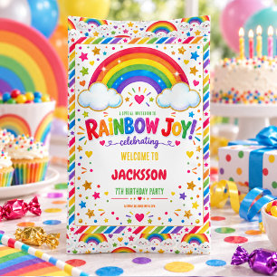 Farbige Regenbogen Freude 7. Geburtstag Jungen Par Banner