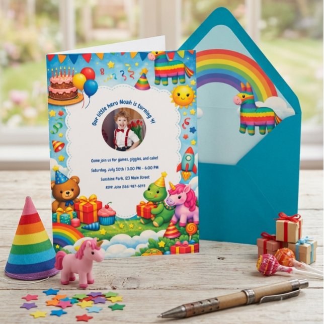 Farbige Regenbogen-Geburtstagseinladung Einladung (Von Creator hochgeladen)